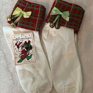Festive Holiday Women’s Socks with Jingle Bells